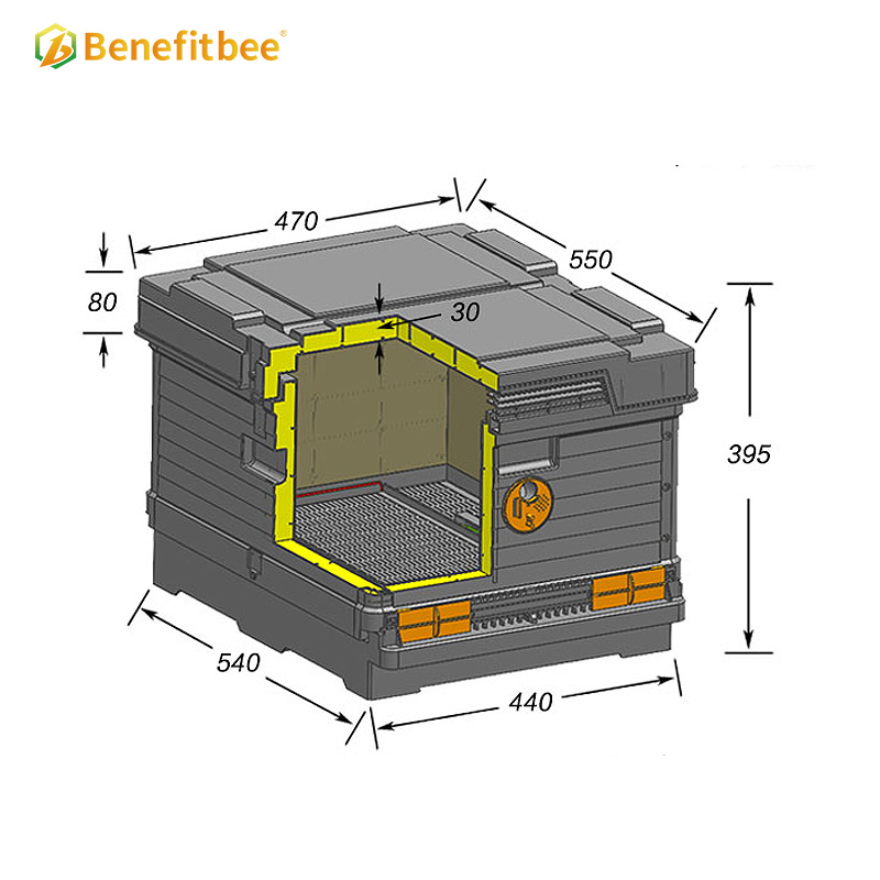 Hive Box Langstroth Beehive 10 Marcos Kits de Colmena de plástico de Polipropileno Multifuncional