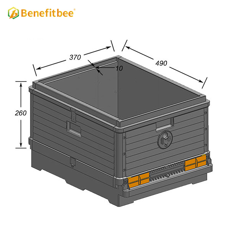 Hive Box Langstroth Beehive 10 Marcos Kits de Colmena de plástico de Polipropileno Multifuncional