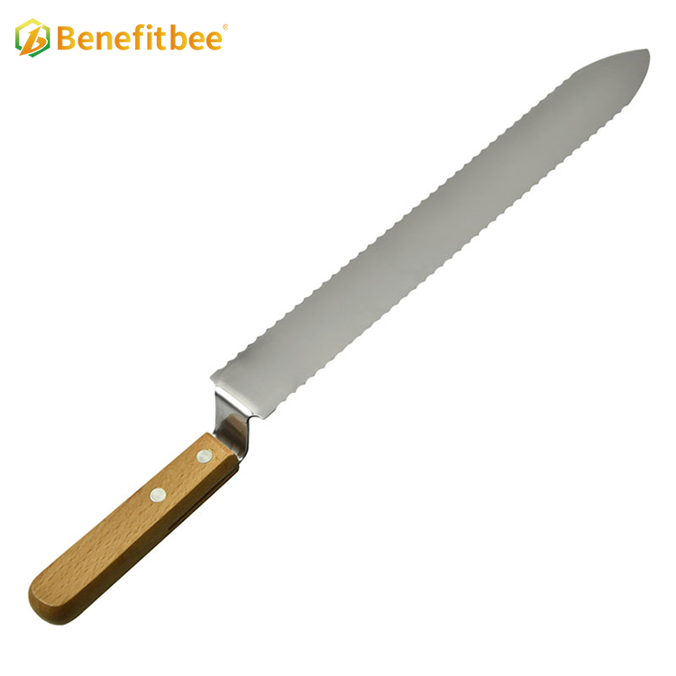 Double Blade Wooden Handle Stainless Steel Uncapping Honey Knife For Beekeeping Tools