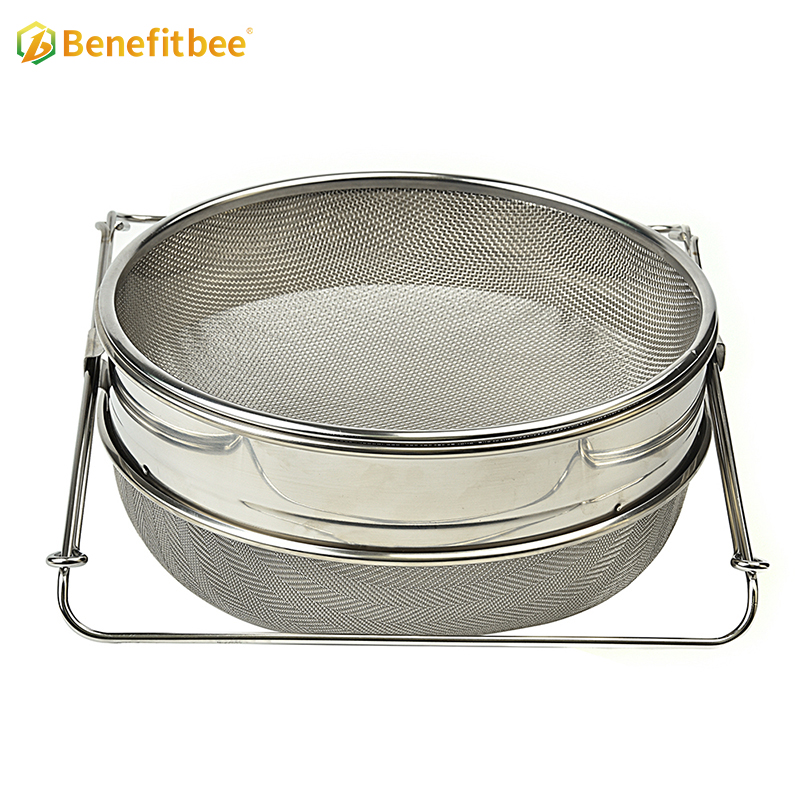 Beekeeping tools double layers 304 SS apiculture bee honey strainer