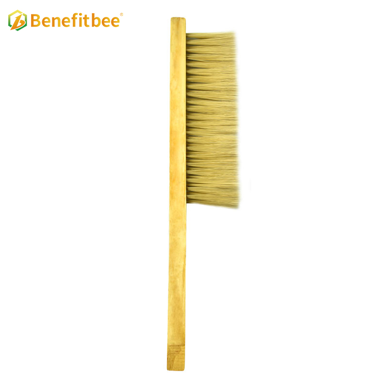 Cepillos de abejas con mango de madera y marco de plástico de tres filas para herramientas de apicultura