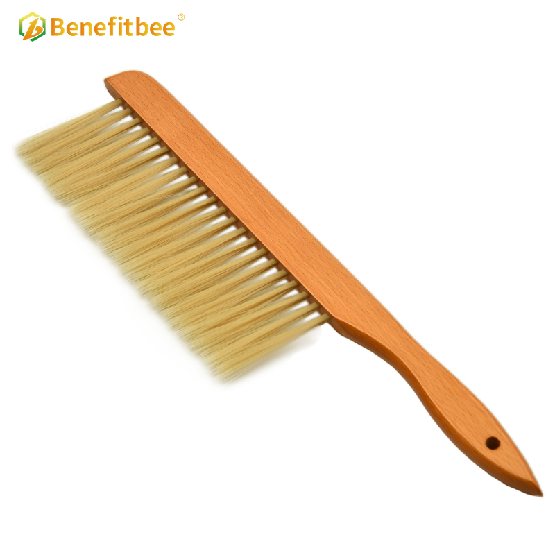 One row horse hair bee brushes High Quality Wooden Handle Plastic Brushes For Beekeeping Benefitbee BR03