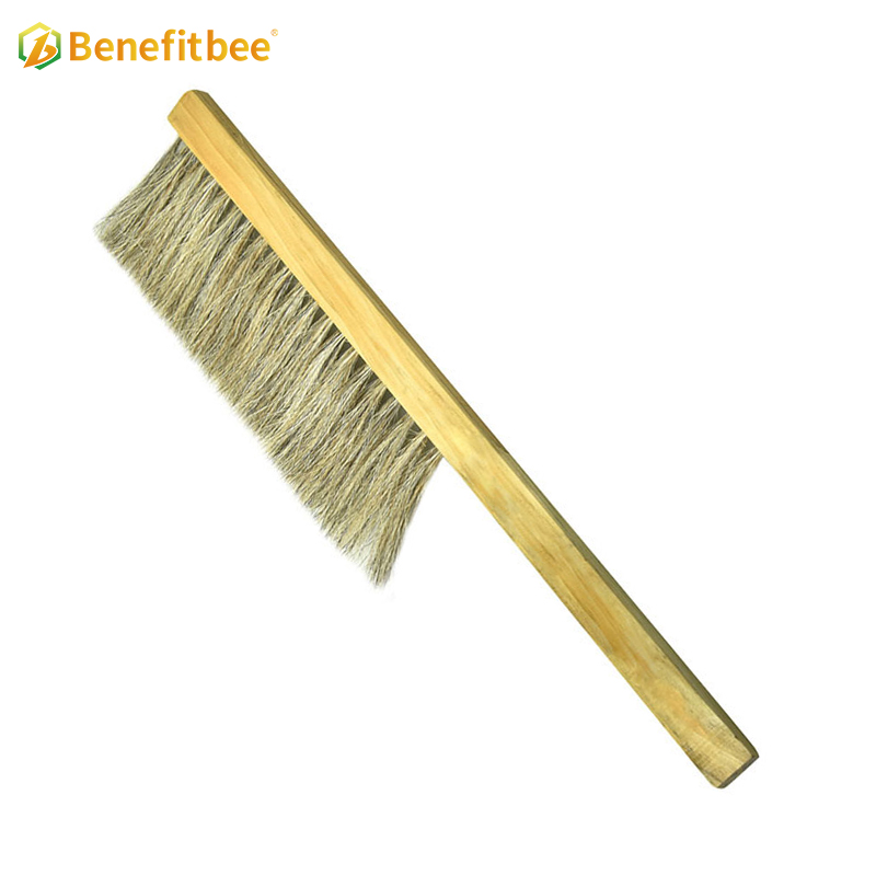 Wholesales One Row Wooden Handle Horsehair Bee Brushes For Beekeeping Tools BR06