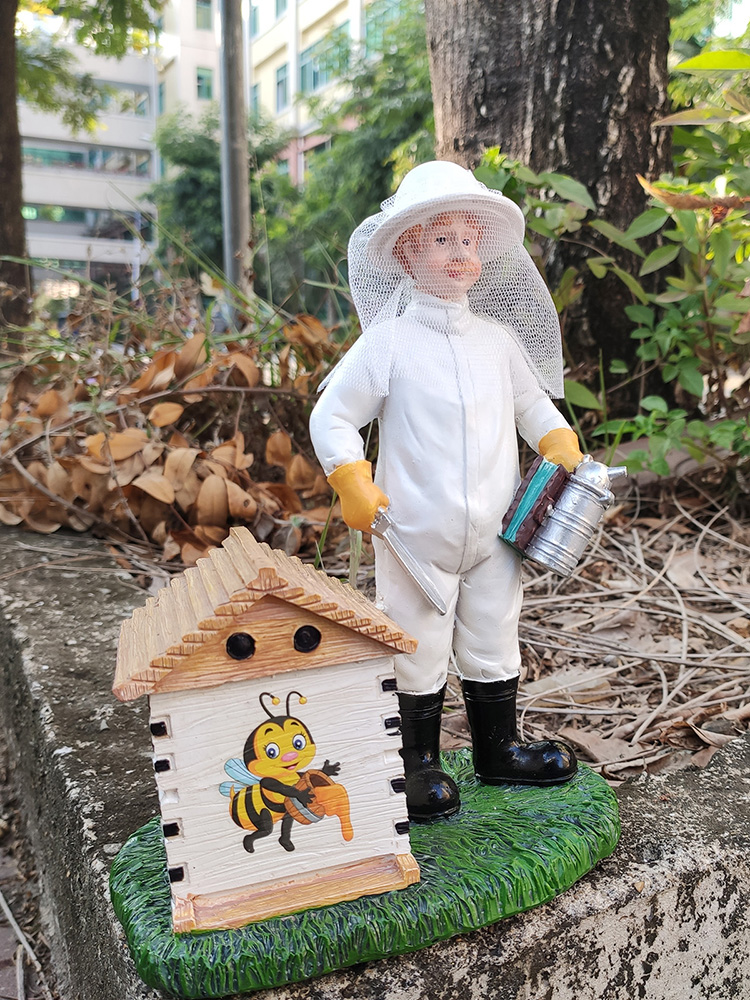 Venta al por mayor de artesanía de resina de abeja 3D, artesanía de resina colorida tallada a mano de alta calidad, apicultura para manualidades