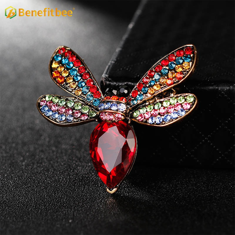 Benefitbee new fashion bee brooch pin crystal vintage bee brooch AG091