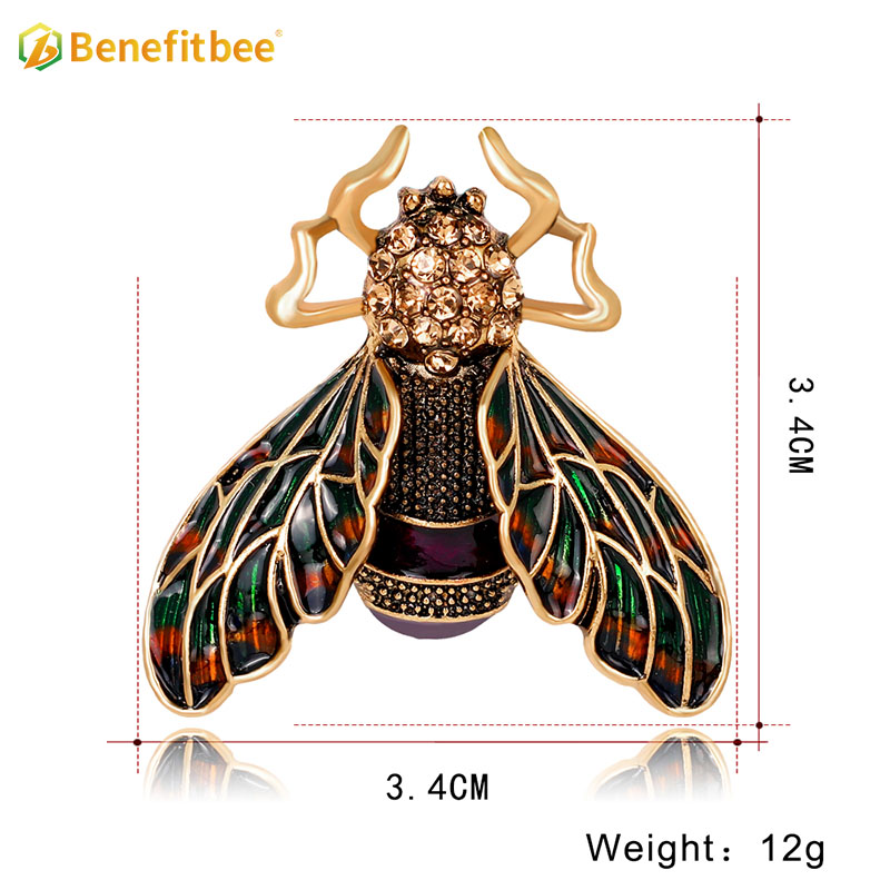 Benefitbee nueva moda broche de abeja broche de abeja de cristal AG080