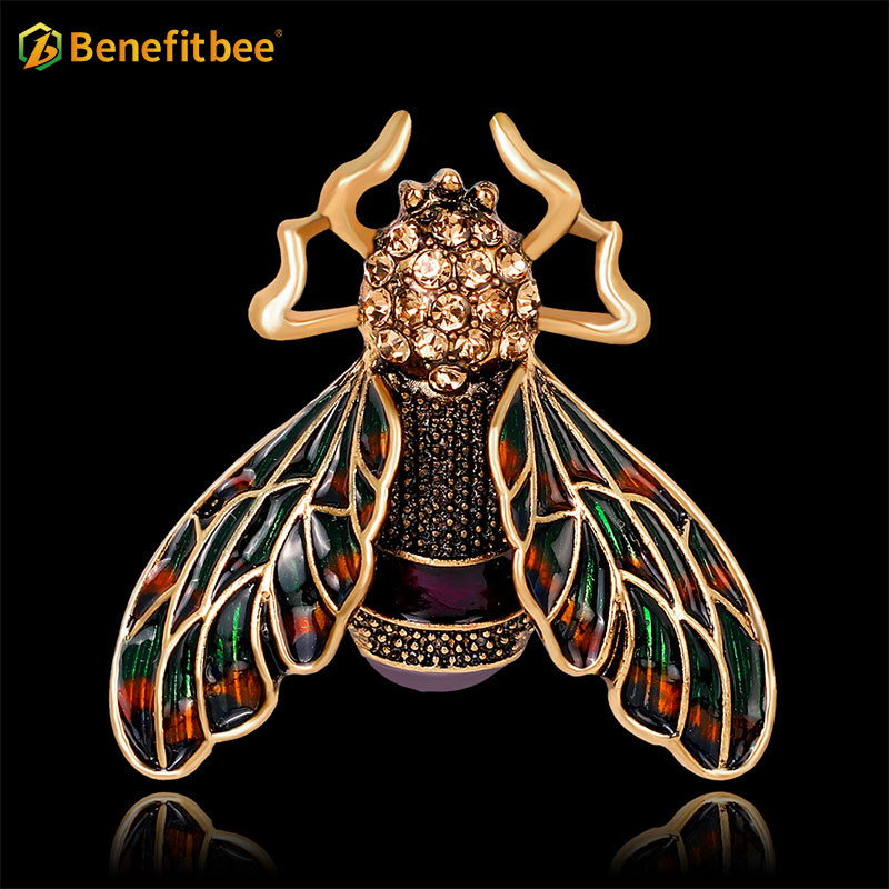 Benefitbee nueva moda broche de abeja broche de abeja de cristal AG080