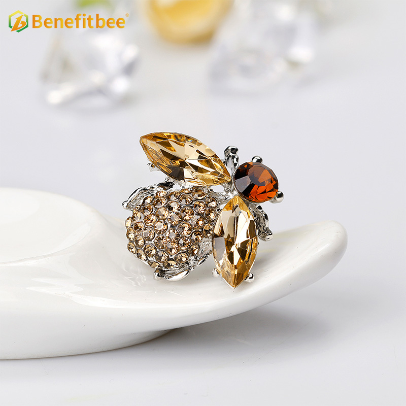 Nueva moda broche de abeja broche de abeja de cristal Benefitbee AG015