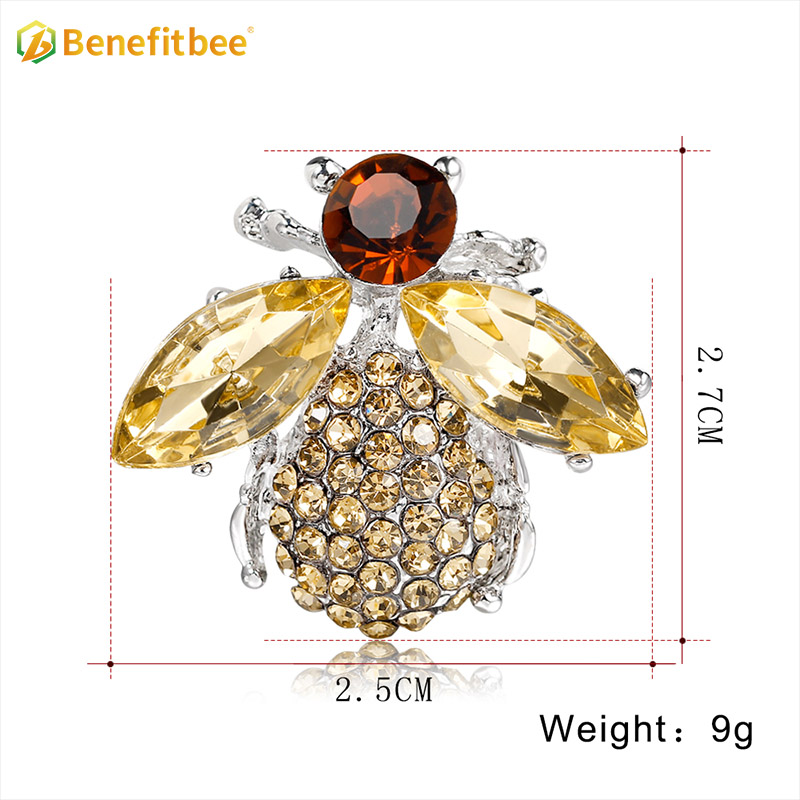 Nueva moda broche de abeja broche de abeja de cristal Benefitbee AG015