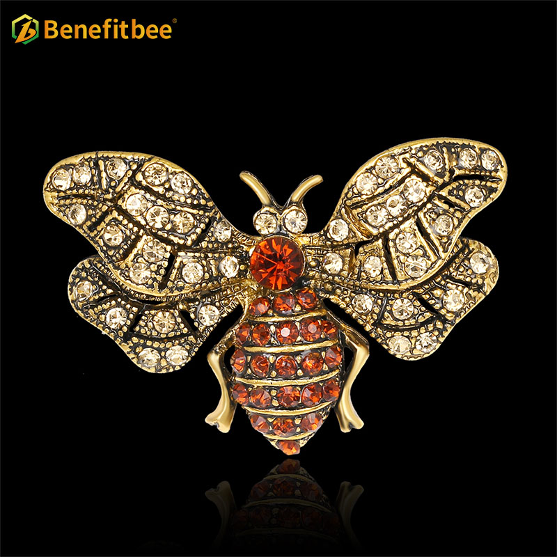Benefitbee nueva moda broche de abeja broche de abeja de cristal AG009