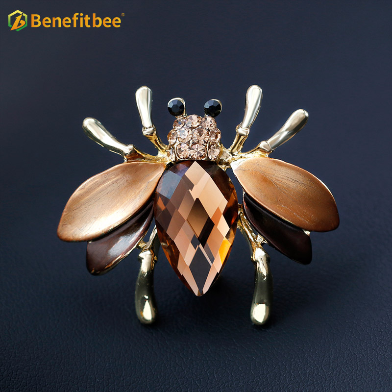 Broche de abeja colorido Benefitbee, broche de abeja de cristal AG134