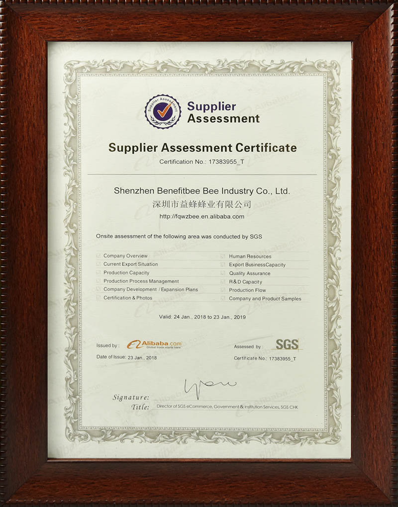 Suppiler Assessment Certificate Certification bodies: SGS