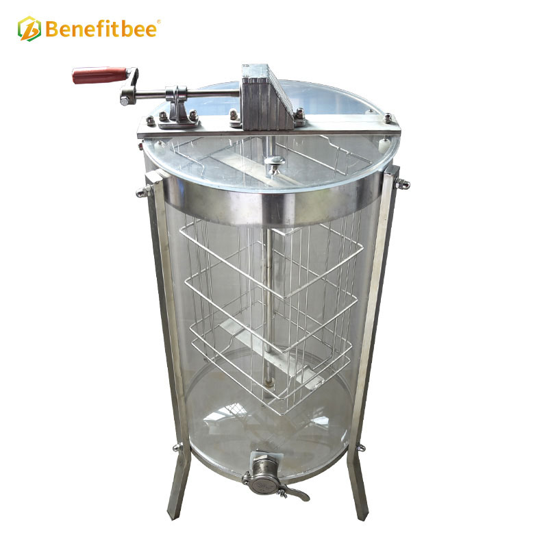 Beekeeping supplies Manual Transparent Stainless Steel Manual Honey Extractor with 2 Frames