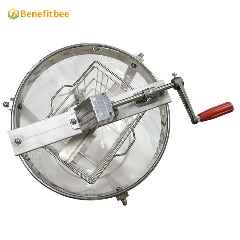 Beekeeping supplies Manual Transparent Stainless Steel Manual Honey Extractor with 2 Frames