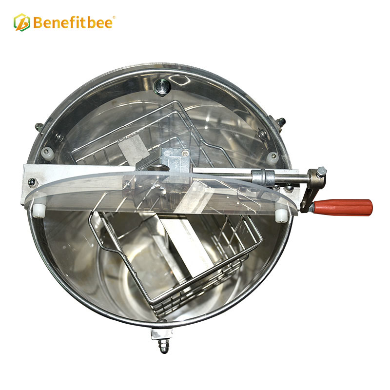 Beekeeping supplies Manual Transparent Stainless Steel Manual Honey Extractor with 2 Frames