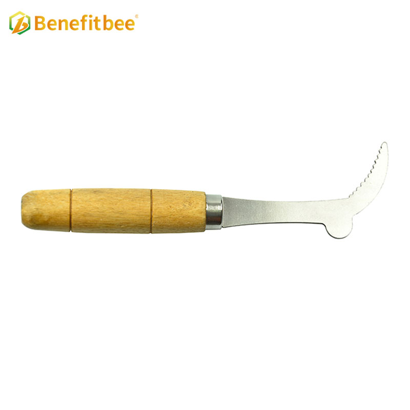 Herramientas de apicultura, herramienta raspadora de colmena con mango de madera de acero inoxidable