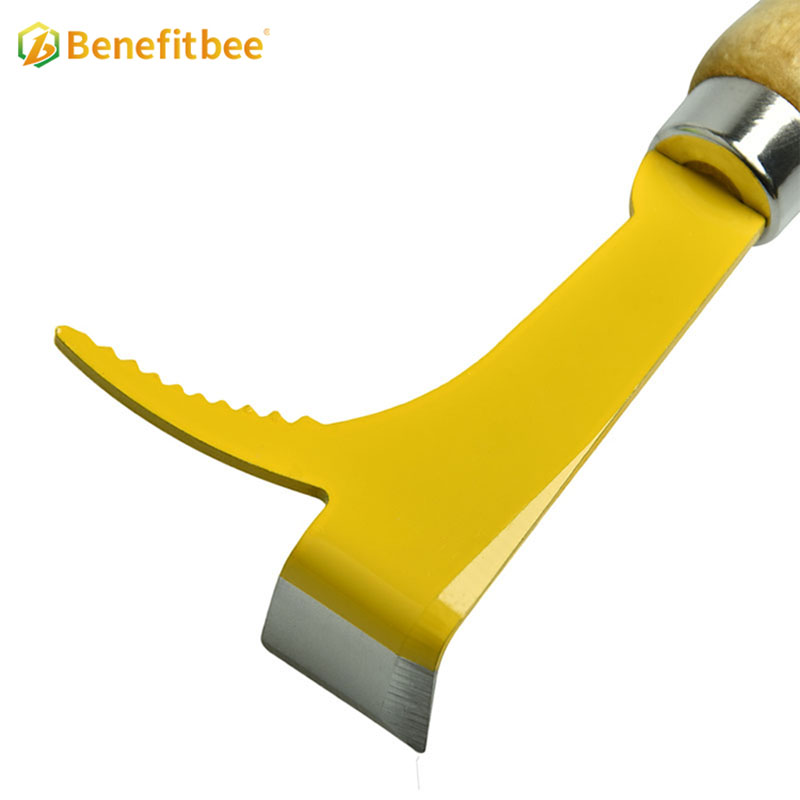 Stainless steel bee hive tool scraper beehive tools wooden handle beekeeping tools