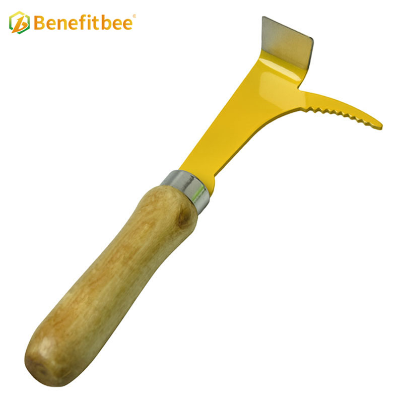 Stainless steel bee hive tool scraper beehive tools wooden handle beekeeping tools