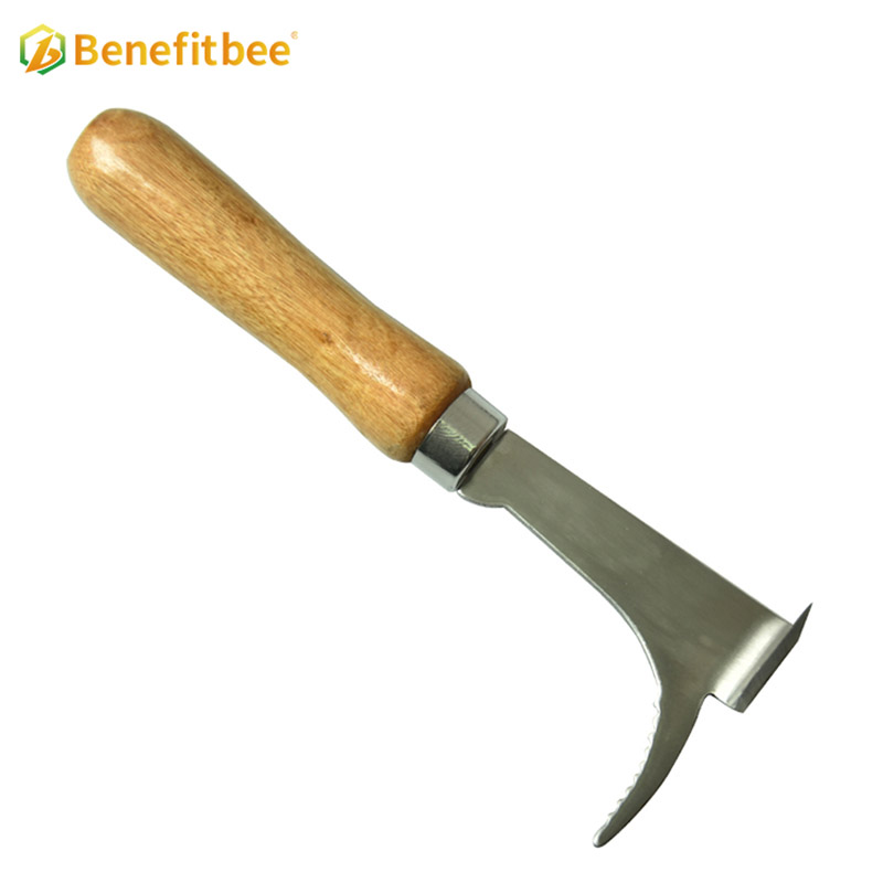 Multifunction wooden handle beehive tools hive scraper