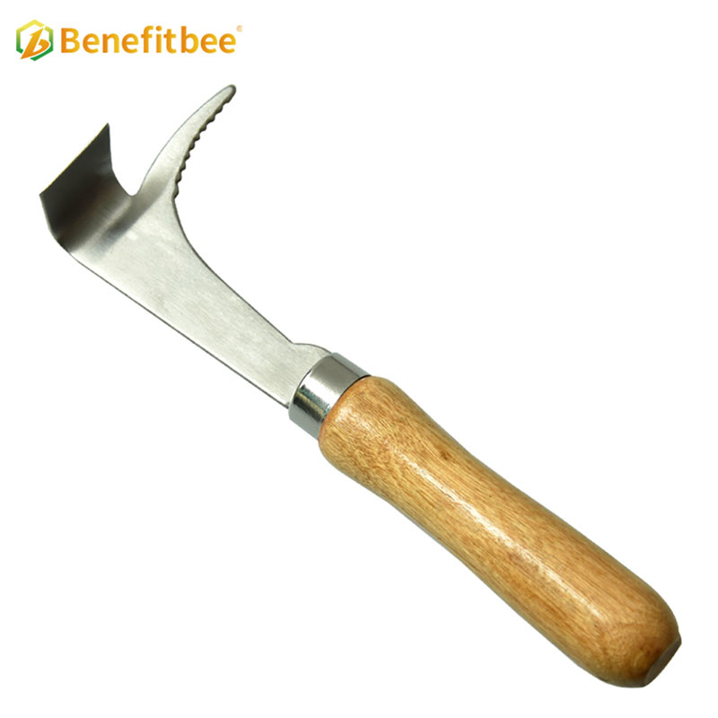 Multifunction wooden handle beehive tools hive scraper