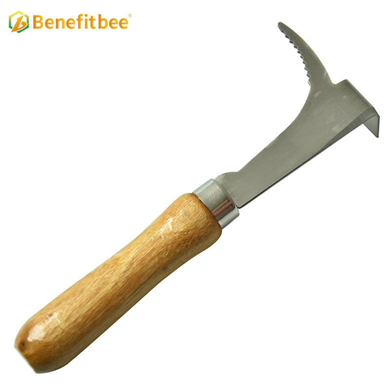 Multifunction wooden handle beehive tools hive scraper