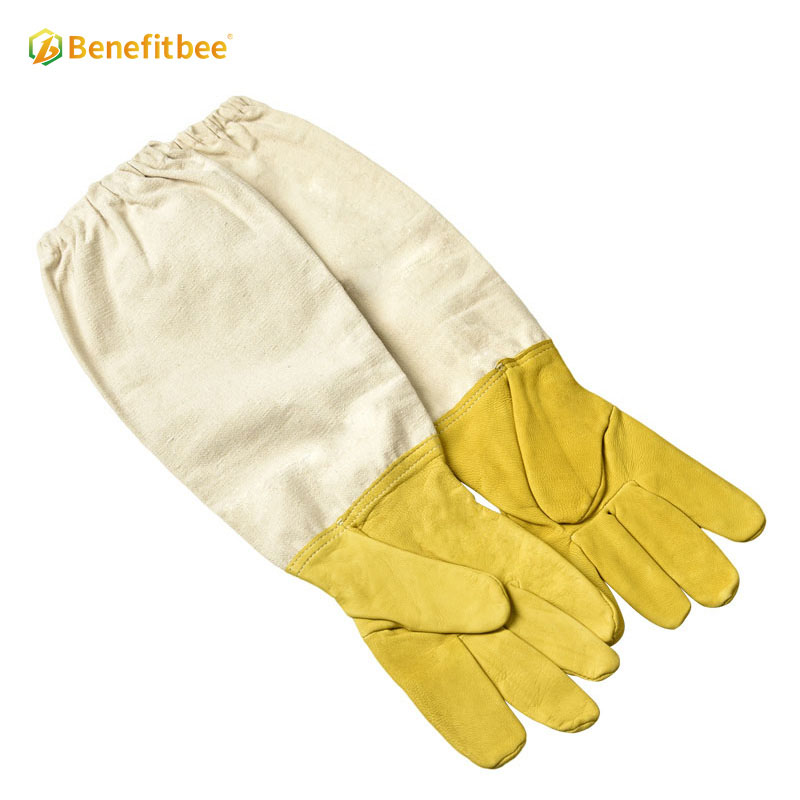 Guantes de piel de oveja dorados Guantes de apicultura para Beekepe