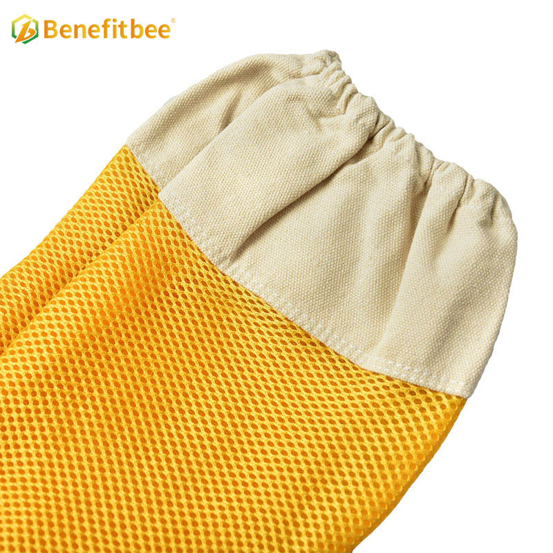 New Design Beekeeping Tools Yellow Length Screen Cloth Protective Gloves BG03