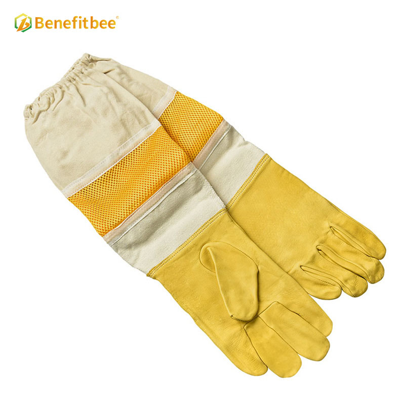 Hight quality beekeeping supplies gloves breathable mesh bee gloves