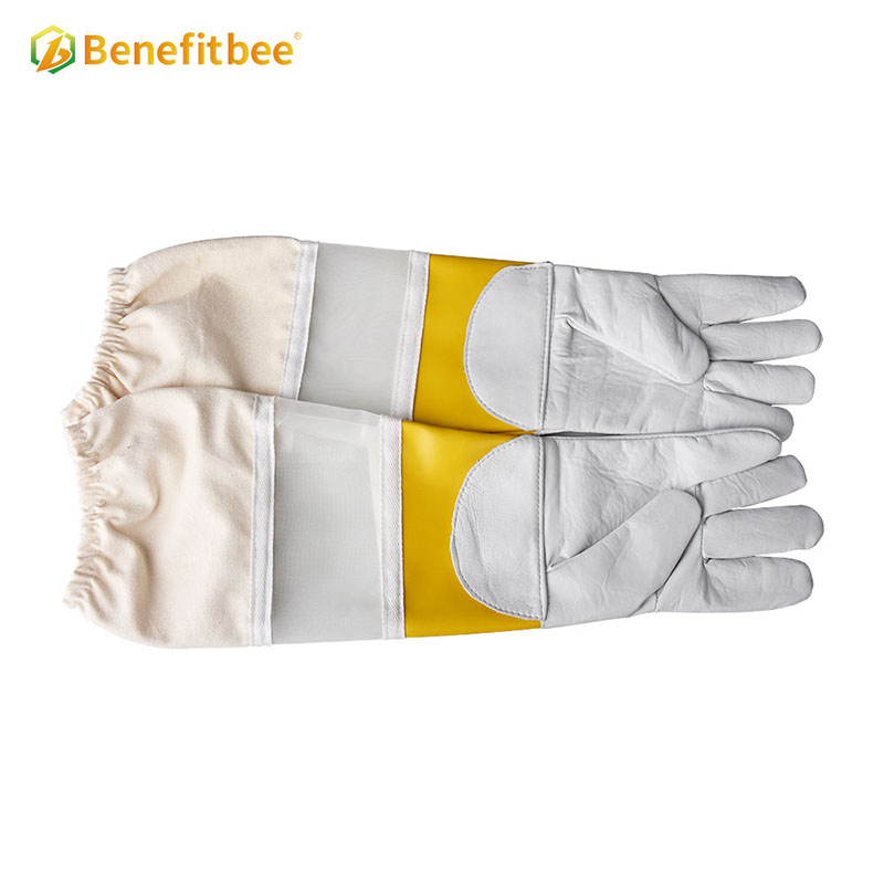 Beekeeping apicultura professional security leather breathable bee culture gloves