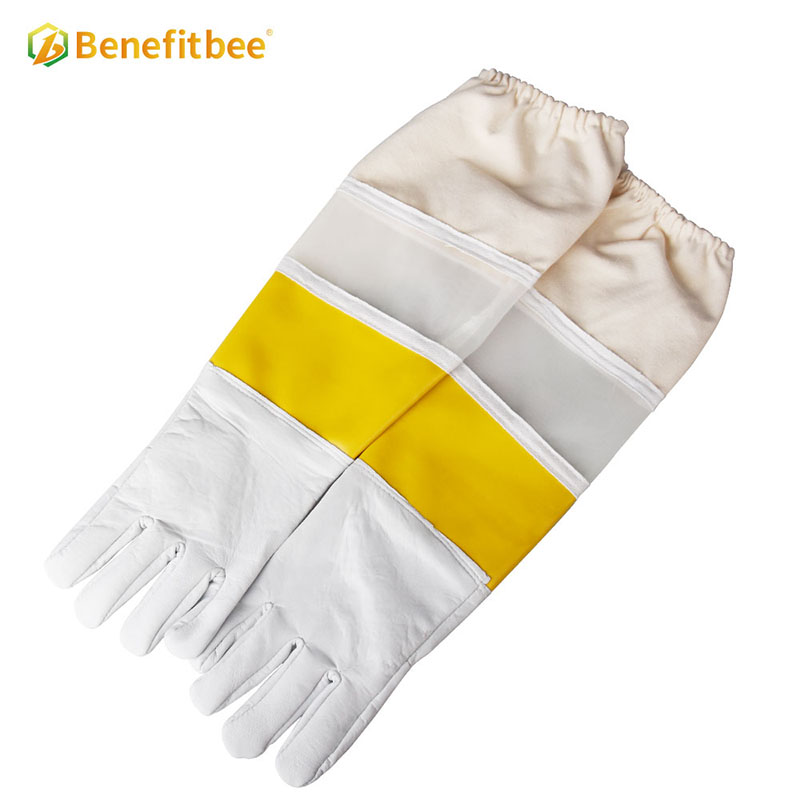 Beekeeping apicultura professional security leather breathable bee culture gloves