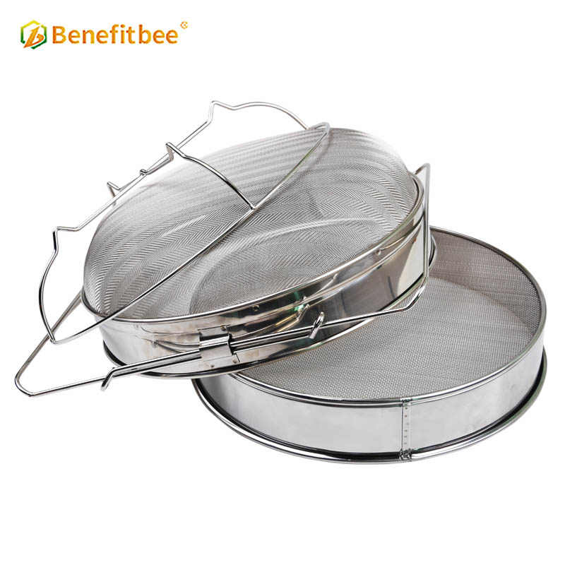 Factory supply apiculture tools double layers SUS304 bee honey strainer