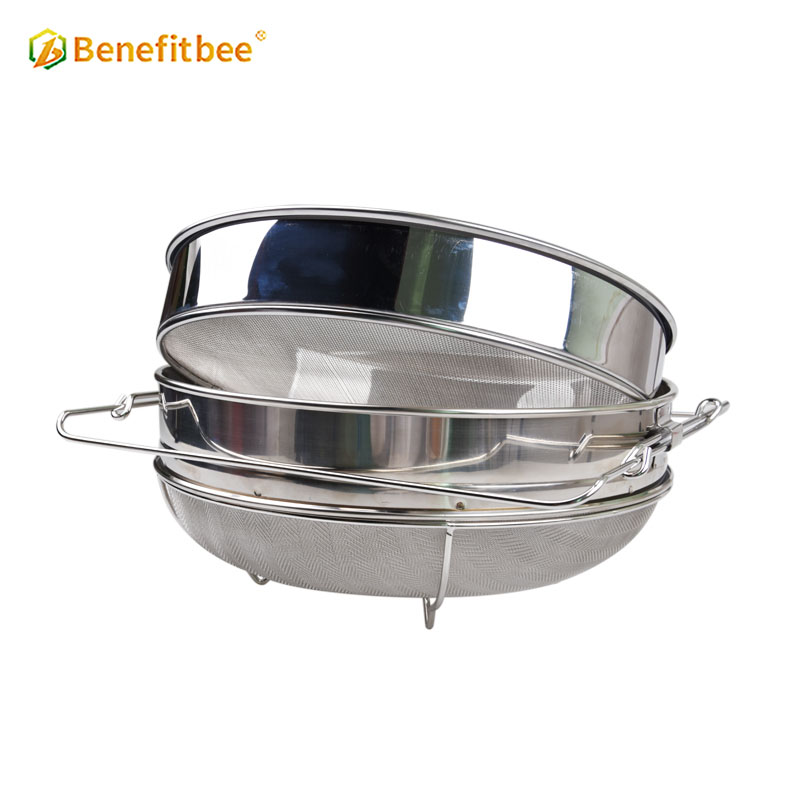Factory supply apiculture tools double layers SUS304 bee honey strainer