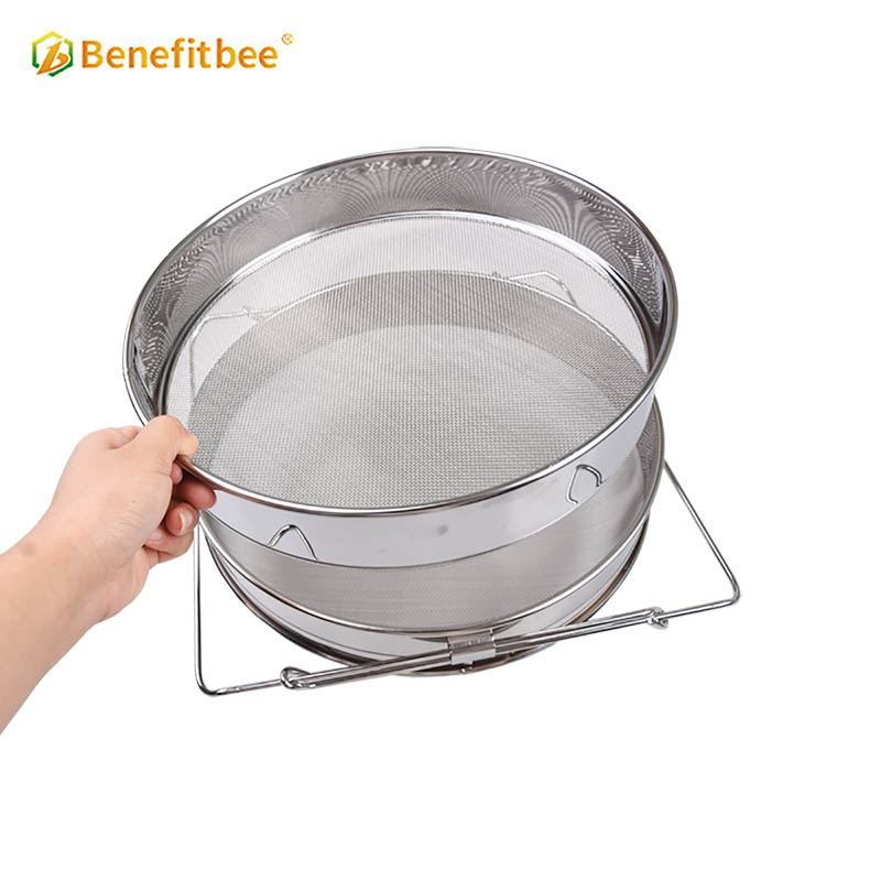 Factory supply apiculture tools double layers SUS304 bee honey strainer