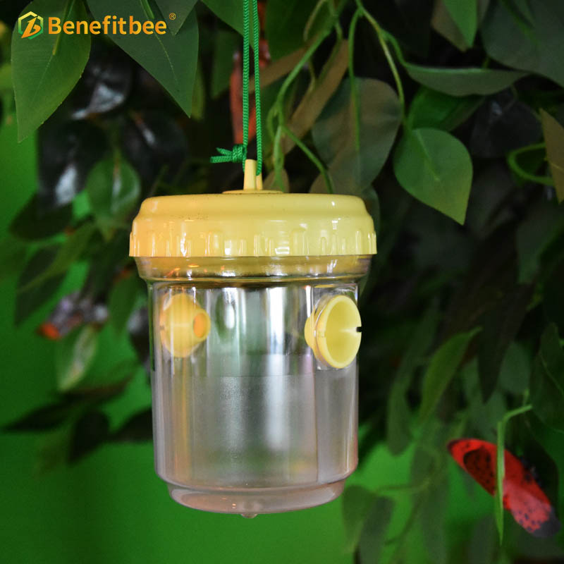 Plastic queen bee cage cather round yellow wasp catcher for hornet trap