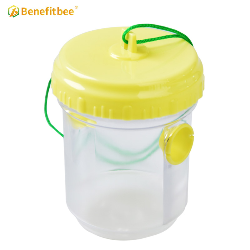 Plastic queen bee cage cather round yellow wasp catcher for hornet trap