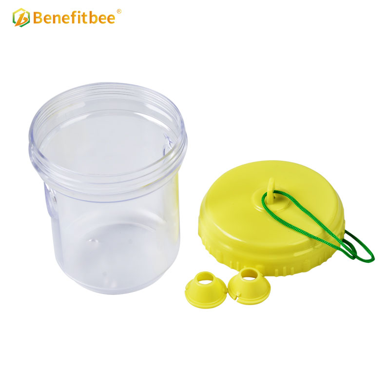 Plastic queen bee cage cather round yellow wasp catcher for hornet trap