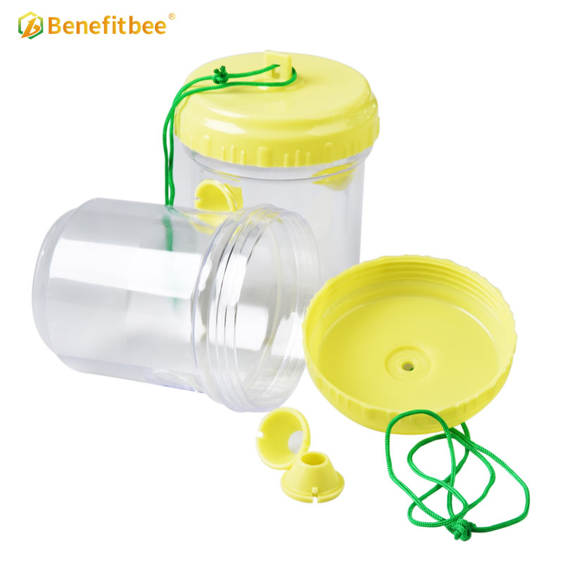Plastic queen bee cage cather round yellow wasp catcher for hornet trap