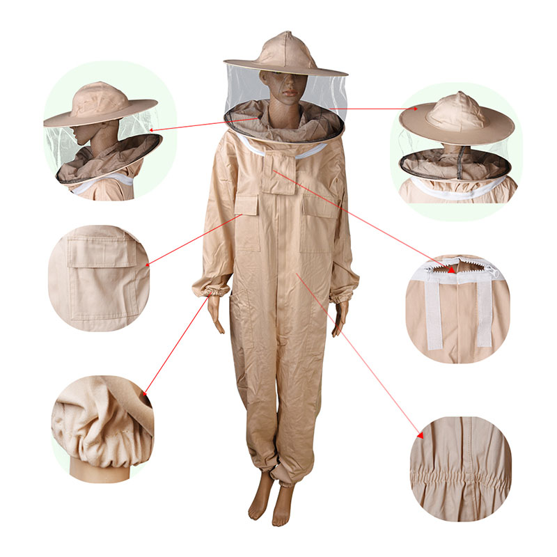 Wholesale cotton beekeeping clothing suits for beekeeper good quality bee suit