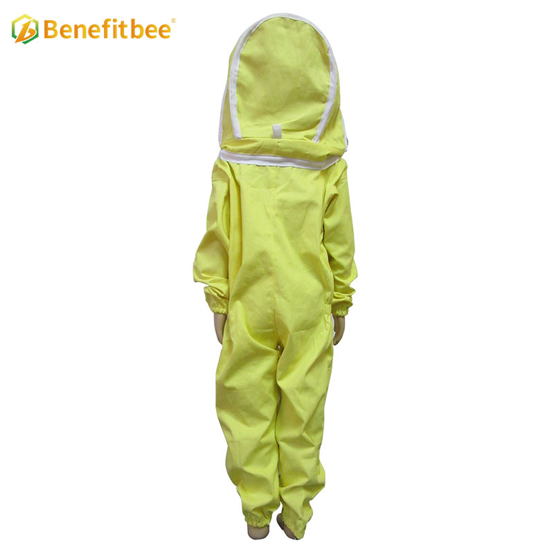 Yellow breathable screen cloth children protective suit for beekeeping equitment