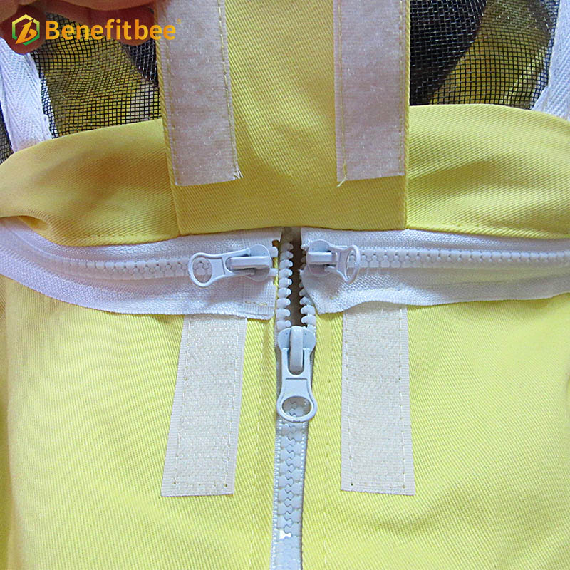 Yellow breathable screen cloth children protective suit for beekeeping equitment