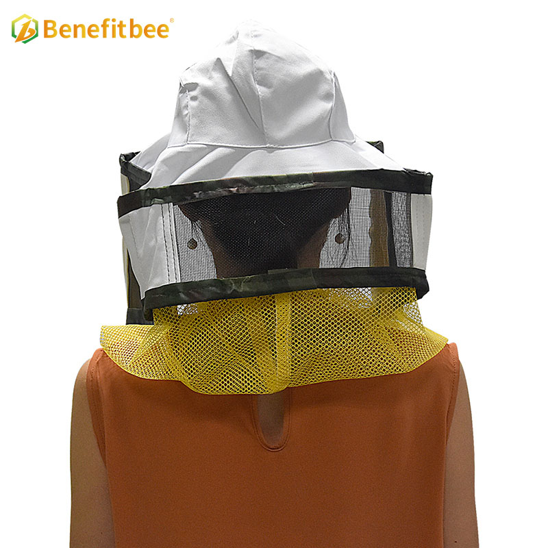 Square beekeeping equitment polyester cotton gauze element bee protective hat For Beekeeper