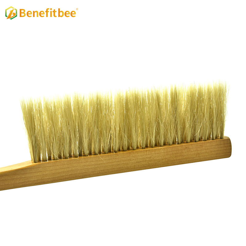 Three rows bristles bee brushes Wooden Handle Bee Brushes For Beekeeping Tools