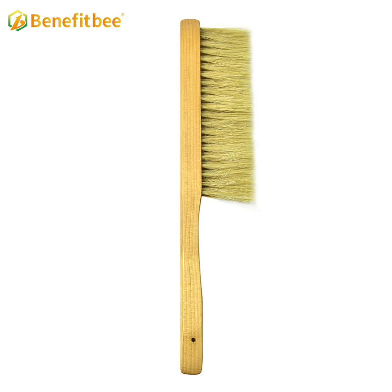 Three rows bristles bee brushes Wooden Handle Bee Brushes For Beekeeping Tools