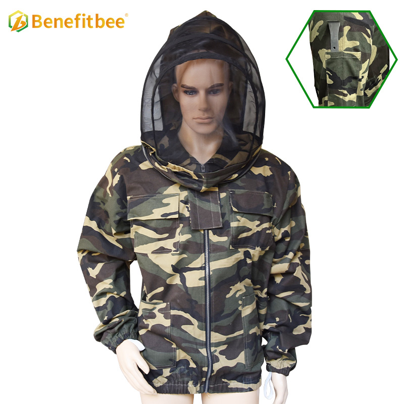 Beekeeping Protective Veil Jacket Bee Beekeeper Suit camouflage with zipper