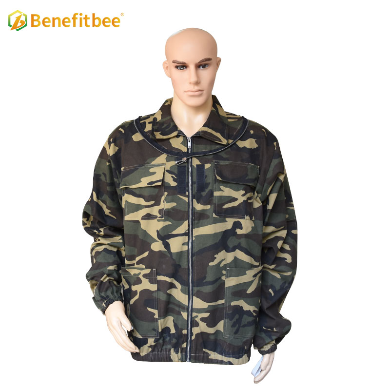 Beekeeping Protective Veil Jacket Bee Beekeeper Suit camouflage with zipper