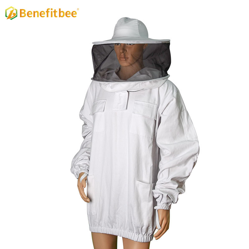 La fábrica suministra la chaqueta encapuchada de la abeja de la ropa de la protección del traje de la apicultura de la bata del algodón