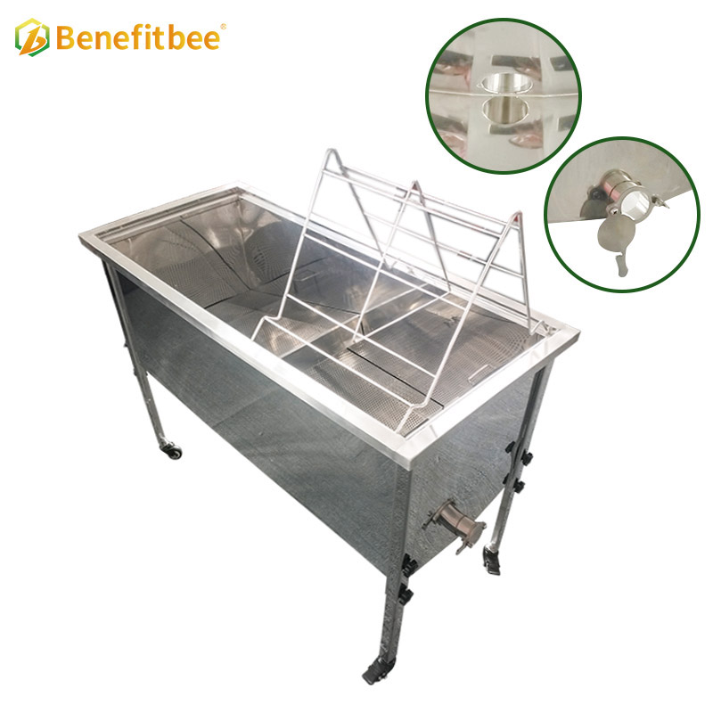 Beekeeping Tools 304 Stainless Steel Honey Uncapping Table Tray and Strainer Tank with Honey Gate