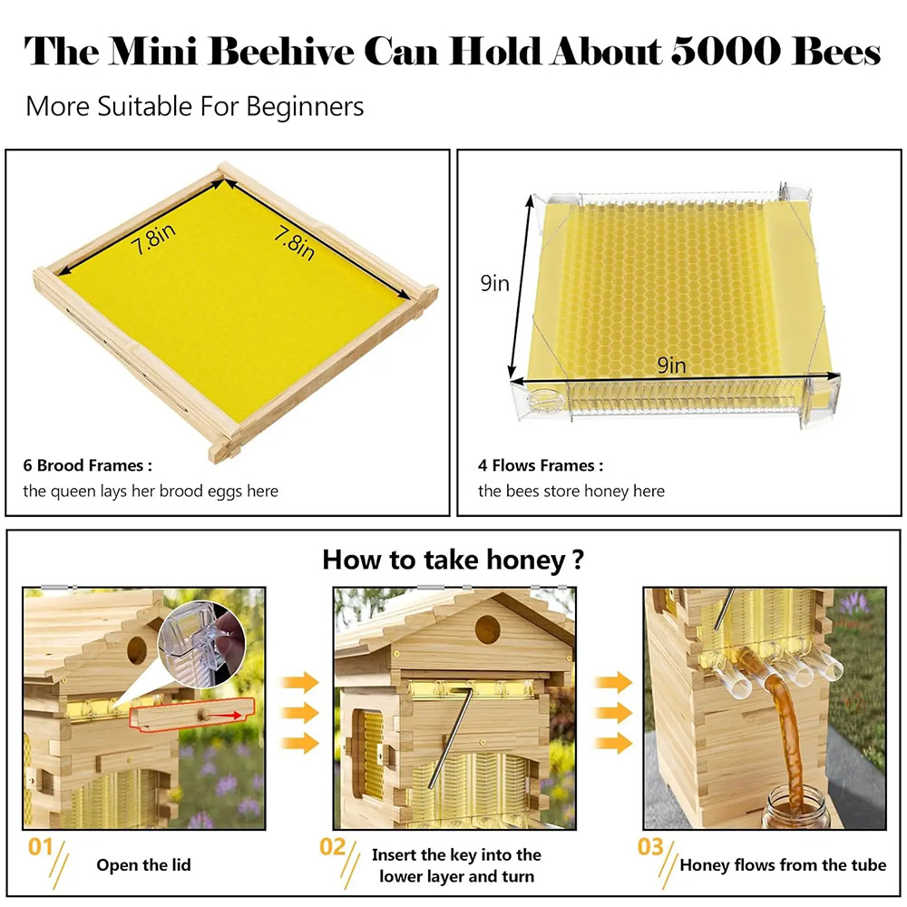 Flows Hive Automatic Beehive Wax Coated Self-Flowing Beehive