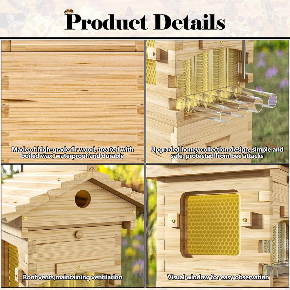 Flows Hive Automatic Beehive Wax Coated Self-Flowing Beehive