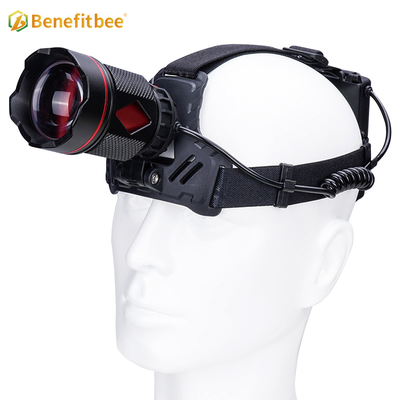 Super Bright Waterproof Rechargeable Zooming Headlight Torch Headlamp for Beekeeper